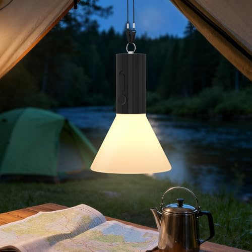 MALUX Dreieckige Kabellose Tischlampe, IP44 Wasserdichte Nachttischlampe mit Warmweiß Dimmbar, Tragbare LED Lampe für Innen- und Außenbereich, Schlafzimmer, Garten, Terrasse, Balkon, Camping