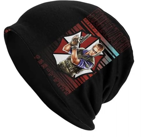 Generisch Wintermütze Unisex Albert Wesker Unisex Erwachsenenmützen Mützen gestrickte Haubenmütze Warme Mode Herbst Winter Outdoor Skullies Hüte Geschenke
