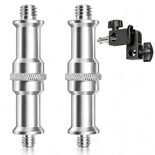 2PCS Camera Tripod Adapter 1/4 to 3/8 Metal Male Convertor for Studio Light Stand, Tripod Adapter for Connecting Ball Heads, Hot Shoe Mount to 1/4 Tripod Screw Adapter