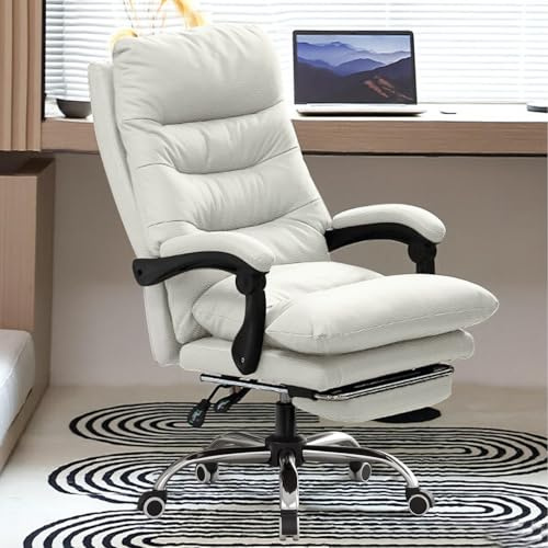 HDHNBA Bürostuhl mit weicher Polsterung und hoher Rückenlehne Gaming-Stuhl Chefsessel mit Beinstütze Ergonomischer Leder-Computerstuhl für das Homeoffice