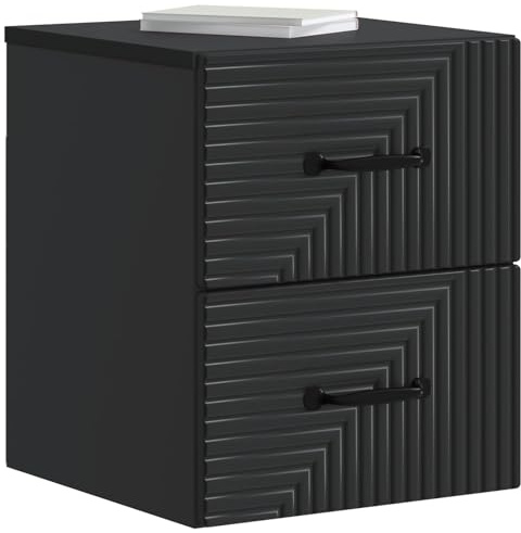 vidaXL Wandmontierter Nachttisch 2 pcs Schwarz 34,5 x 33 x 40 cm, Schlafzimmer Nachttisch, modern, rechteckig, eleganter Stauraum, platzsparend, funktional, wichtig für Dein Zuhause