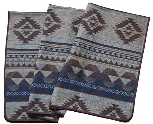 Ruth&Boaz Outdoor-Decke aus Wollmischgewebe, ethnisches Inka-Muster, Größe L, Braun