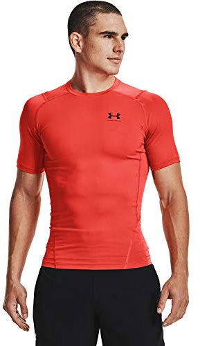 Under Armour Men's HeatGear Compression Short-Sleeve T-Shirt, Dark Orange (860)/Black, XL (Tall)