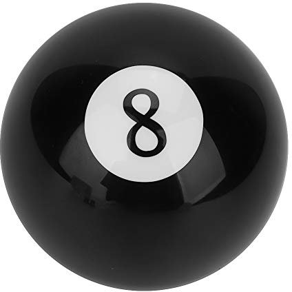 Perilla de cambio, palanca de cambios de la manija de la palanca de la perilla del cambio de marchas del coche de la bola de billar 8 del negro redondo universal del coche