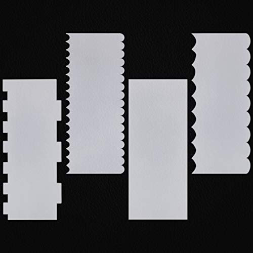 Set di 4 spatole in acrilico trasparente per decorare torte, mousse, crema, zucchero, fai da te, decorazione torte, 4 stili
