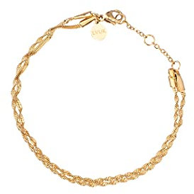 LUUK LIFESTYLE Damen Armband „Rope“ mit elegantem Design, Doppelseilmuster, einzigartiges Schmuckgeschenk, Modeaccessoires für sie, Edelstahl, zeitloser Stil, Schmuckbox, Freundschaftskette, Gold