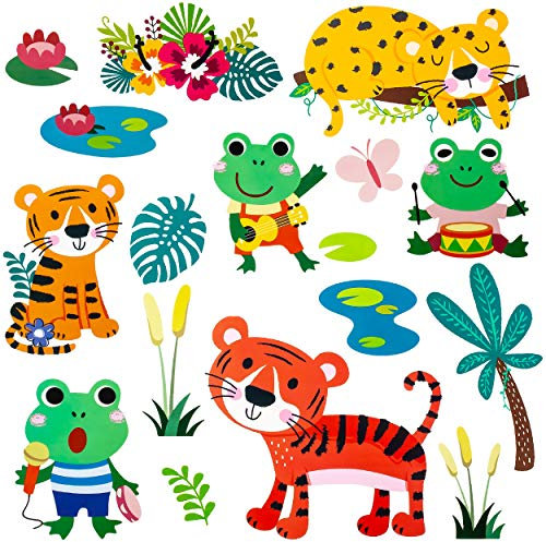 alles-meine.de GmbH Wandsticker Motivwahl Erwachsene & Kinder - 3 * 17 TLG. Set - Tiere - Zootiere & Frösche - selbstklebend + wiederverwendbar - Wandtattoo - Aufkleber Wandau..