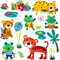 alles-meine.de GmbH Wandsticker Motivwahl Erwachsene & Kinder - 3 * 17 TLG. Set - Tiere - Zootiere & Frösche - selbstklebend + wiederverwendbar - Wandtattoo - Aufkleber Wandau..