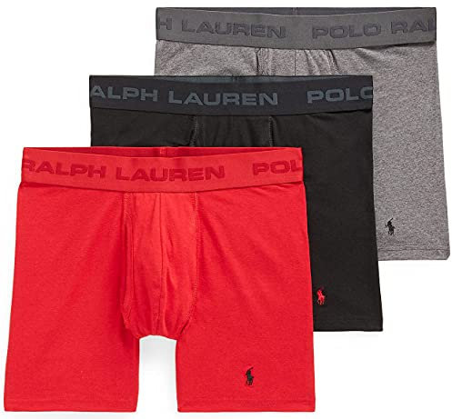 Polo Ralph Lauren Freedom FX: Reibungsfreie Boxershorts, Rl2000, Rot/Polo/Schwarz/Anthrazit, Größe M, Rot/Schwarz/Anthrazit