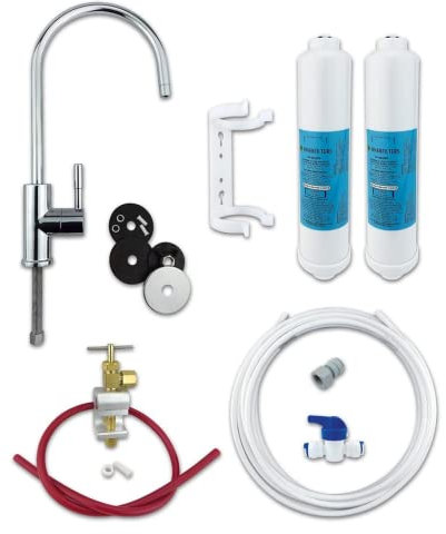 Under Sink Drinking Water Filter Kit System Including Tap and Accessories - Finerfilters CLASSIC FF-6010PF (Chrome + Extra Filter)