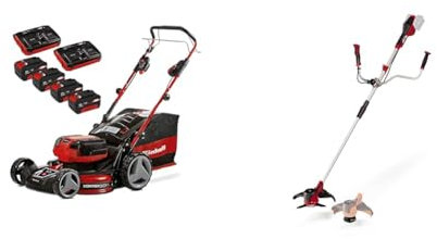 Einhell Tosaerba a batteria GE-CM 36/47 S HW Li Kit Power X-Change & Decespugliatore senza fili Power X-Change 36V - Potente tagliaerba con lame in metallo