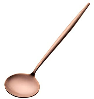 TOMYEUS Spoon Stainless Steel Long Handle Spoon Main Meal Household Spoon Golden Spoon Spoon Flatware (Color : D)