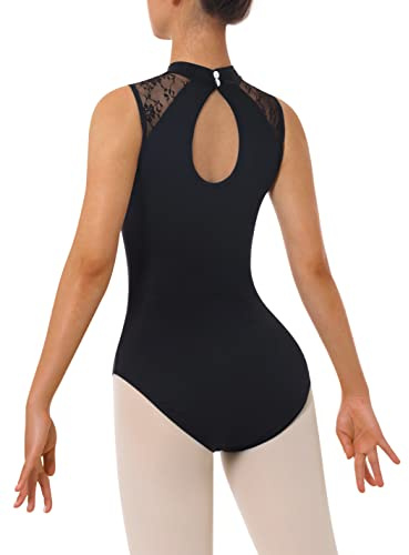 BAKPH Women's Turtleneck Dance Ballet Leotard With Durable Lace(7030-06-M)