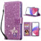UEEBAI Klapphülle für Samsung Galaxy A53 5G, PU Lederhülle Glitzer 3D Schmetterling Flip Cover Standfunktion mit Kartenfach Schutzhülle Diamant Glänzende Geldbörse Handschlaufe Etui - Lila