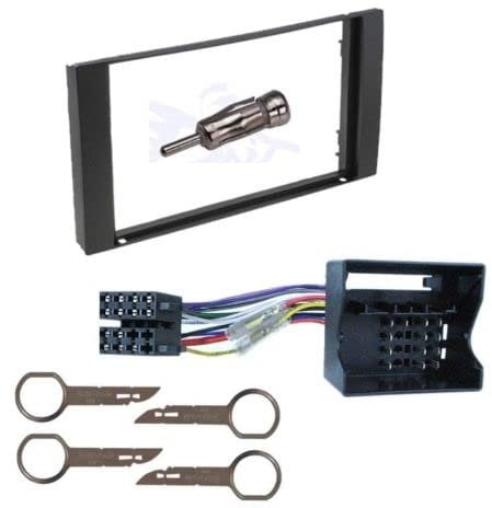Leisure Direct Cd Radio Headunit Stereo Double Din Fascia Facia Panel Surround Plate Fitting Kit With Iso Harness Aerial Adaptor & Release Keys Fits Ford Fiesta Focus C-Max S-Max Transit
