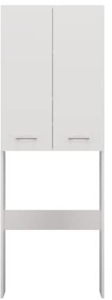 CDF Pola DD Washing Machine Cabinet White 64x180x30 cm, Modern Cabinet Over the Washing Machine, Storage cabinet for bathroom, Spacious Shelves, Easy Assembly, Smooth Sides without End Caps