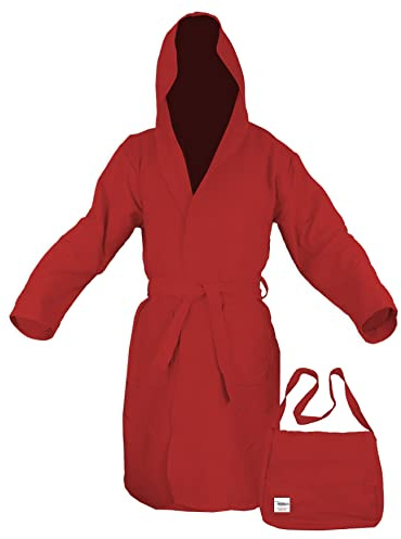 Tex family - Accappatoio Microfibra PODDY | Assorbe 5 Volte Più della Spugna | Leggero e di Facile Manutenzione | Ideale per Sport e Viaggio, L, Large, Rosso