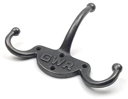 Oakcrafts GWR Antique Cast Iron Railway Triple Coat Hook - 160mm x 125mm