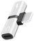 Genérico Adaptador Dual Tipo C de iPhone para Auriculares y Cargador, Adaptador Móvil, Doble Conexión Lighting, Adaptador para iPhone - Gris Plateado