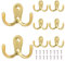 8Pcs Ganci Appendiabiti in Metallo a Doppia Parete - Appendi Muro per Bagno, Toilette, Cucina (Oro)