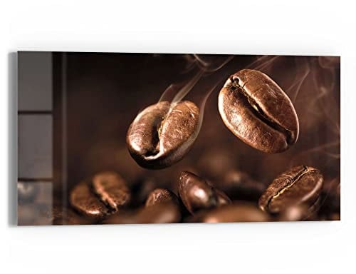DEQORI Glasbild Echtglas | Motiv Duftende Kaffeebohnen | horizontal einteilig 60x30 cm | schöne Dekoration | Wandbild für Wohnzimmer, Schlafzimmer, Flur & Küche | moderne Wanddeko