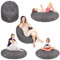 PATCH HOME Sitzsack 2 in 1 Sitzkissen Bodenkissen für Erwachsene & Kinder - Gaming mit Füllung Kissen Sessel BeanBag (Anthrazit, Ø 155cm)