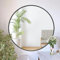ZENIDA Round Mirror for Wall, 76x76 cm Metal Framed Circle Mirror, Large Bathroom Mirror, Black Wall Mirror for Living Room Bedroom Entryway Decor