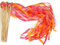 PATIKIL Ruban Bâtons Fée Baguettes, 25 Paquet Dentelle Soie Fée Bâton Baguette Envoyer Arrêt Diffuseurs pour Mariage Fête Anniversaire Fêtes Célébration, Fuchsia/Orange