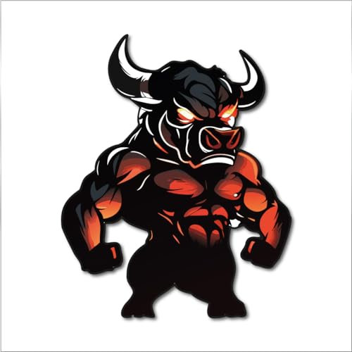 Bulle Aufkleber Stier 100x80mm Torero Blaue Augen Auto Aufkleber Spanien Arena Digitaldruck Fun Sticker Kleber UV JDM Motiv 3