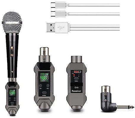 EBAYTV Micrófonos Inalámbricos Convertidor de micrófono con Cable a inalámbrico Transmisor inalámbrico Receptor Sistemas de transmisión de Audio Mic Pantalla HD