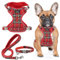 GAMUDA Haustiergeschirr-Set aus Halsband und Leine, Pferdesattel-Design, kein Unterlegkeil, kein Ziehen, verstellbare Weste, kariert, reflektierend, für mittelgroße Hunde, Katzen, kleine Pferde,