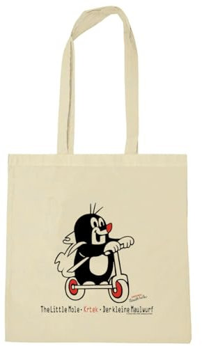 Logoshirt® Der kleine Maulwurf I Roller I Baumwolltasche I natur I Lizenziertes Originaldesign