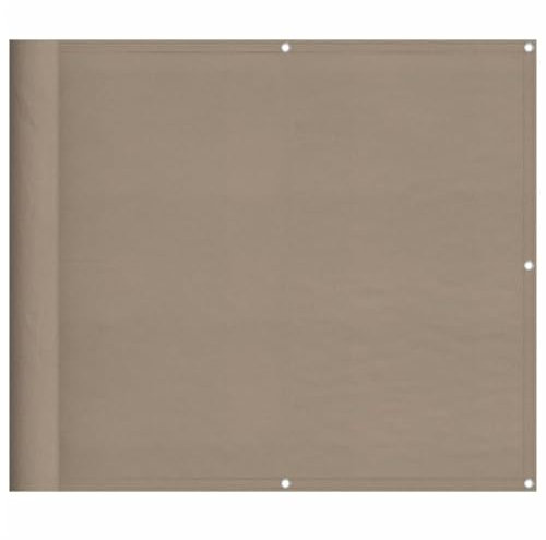 vidaXL Balkon Sichtschutz, Balkonbespannung mit Ösen Seil, Wasserfeste Balkonabdeckung, Balkonverkleidung für Balkon Terrasse, 90x800cm Taupe 100% Polyester-Oxford
