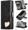 SEHEYA für Samsung Galaxy A15 5G / A15 4G Klapp-Handy Hülle Schwarz PU Leder Glitzer Herz Diamond Design Mädchen Handyhülle Flip Brieftasche Kartenslots Schutzhülle für Galaxy A15 5G / A15 4G