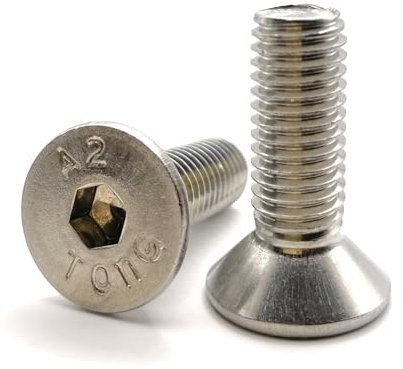 Viti M10 x 30 mm testa svasata BTR in acciaio INOX A2 | Ø 10 x 30 mm - M10 x 30 mm | Viti FHC a 6 esagonale cavo (chiave allen) ISO 10642 / DIN 7991 | Viti in acciaio inox A2 (V2A/304): set di 20