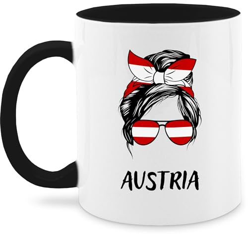 Tasse Tassen 325ml - Fußball EM WM - Cooles Österreich Motiv Austria Style - 325 ml - Schwarz - 2024 fussball österreich kaffe fanartikel europameisterschaft fu ball em24 fussball-wm world cup