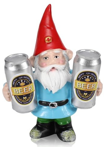 nezababy Funny Garden Gnome Outdoor Statues Naughty Sculpture Decoration Inappropriate Drinking Beer Gnome for Indoor Lawn Yard Patio Ornaments Resin