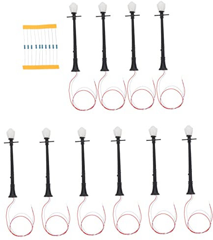 SEWACC 10pcs Sand Table Model Street Lamp Miniatures Tiny Street Lamp for Doll House Decor Courtyard Light for Mini Garden Adornment