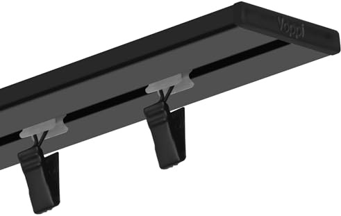 Voppi DeckenGardinenstange Small Schiene mit Fröschen schwarz 340cm leicht Aluminium robust für moderne Wohnlandschaft Büro