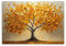 XENIOU tableau arbre de vie Un arbre aux feuilles dorées toile decoration murale, cadres decoratif mural, Salon Chambre Maison Décorations Prêt À Accrocher or, U-70x100cm Sans cadre