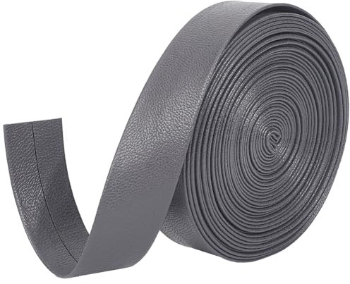 GORGECRAFT Lederschnur 5 m X 20mm Kunstlederband 1mm Dick Umklappbare Lederstreifen Lammfellstruktur Flaches Lederband Kunstlederschnur Seil Für Heimwerker Gürtel Armbänder Schmuckherstellung Grau