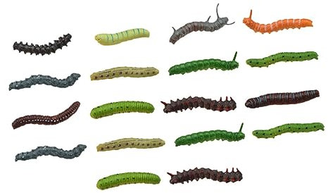 Generisch 22St künstliche Raupe Halloween mitgebsel schlüpfeier Surprise kraul Decor Bausatz Puzzle Insekt Tank zappeln Zecken Requisiten gefälschte Raupen lebensechte Raupen PVC