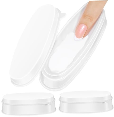 Ipetboom 3pcs Nail Dipping Powder Jar French Manicure False Nails Storage Art Line Box