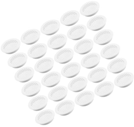 HOMSFOU 50pcs Cabinet Vent Cover Soffit Vent Round Cabinet Ventilation Grille for Shoe Ventilation