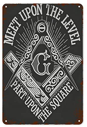 Blechschild Freimaurer Glaube Hoffnung Und Nächstenliebe Freimaurer Metall Blechschild Vintage Poster Retro Torschild Für Garten Office Hauswand 20X30cm