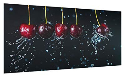 Fond de hotte en verre magnétique épaisseur 4mm culinaire crédence cuisine fruits verre trempé panneau mural noir tableau magnétique montage photo cuisine cuisinière 2690 (80x40cm)
