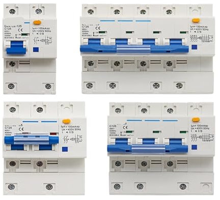 USRRMPBC DZ47LE Interruttore differenziale trifase RCBO Protezione da sovraccarico e cortocircuito Interruttore Automatico 1P+N 2P 3P+N 4P 80A 100A 125A(3P N,80A)