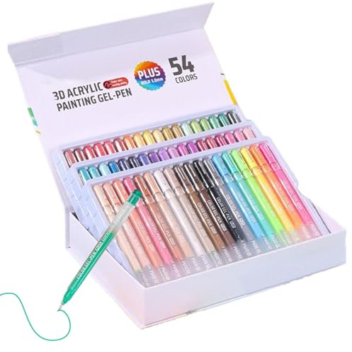 Marqueurs gel acrylique, marqueurs pour verre | Pointe fine 1 mm pour peinture 3D sur tissu céramique relaxation adultes travaux manuels art projets scolaires créatifs