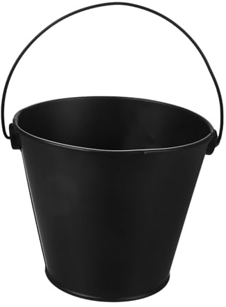 AKOOSY Seau à Graisse pour Barbecue D'extérieur Noir Seau en Fer-Blanc pour Huile Et Graisses pour Poêles à Griller Et Barbecues en Plein Air