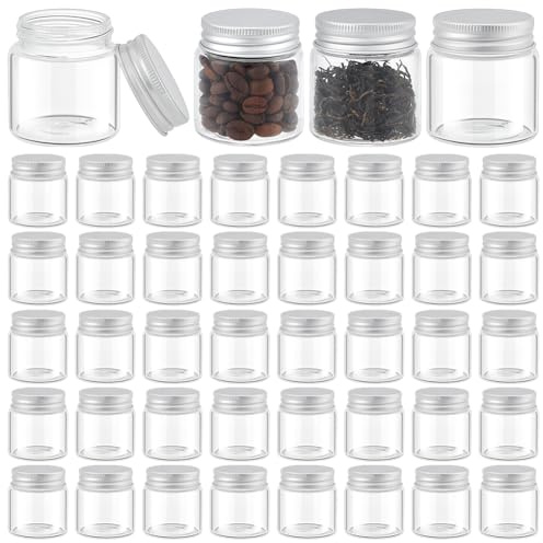 INTERWARM 60 Stück 50 ml Kleine Gläser Mit Deckel,Kleine Einmachgläser | Einmachgläser mit Schraubdeckel Für Hochzeitsgeschenke Marmelade Einmachen Honiggelee Saucen Overnight Oats Salat Joghurt
